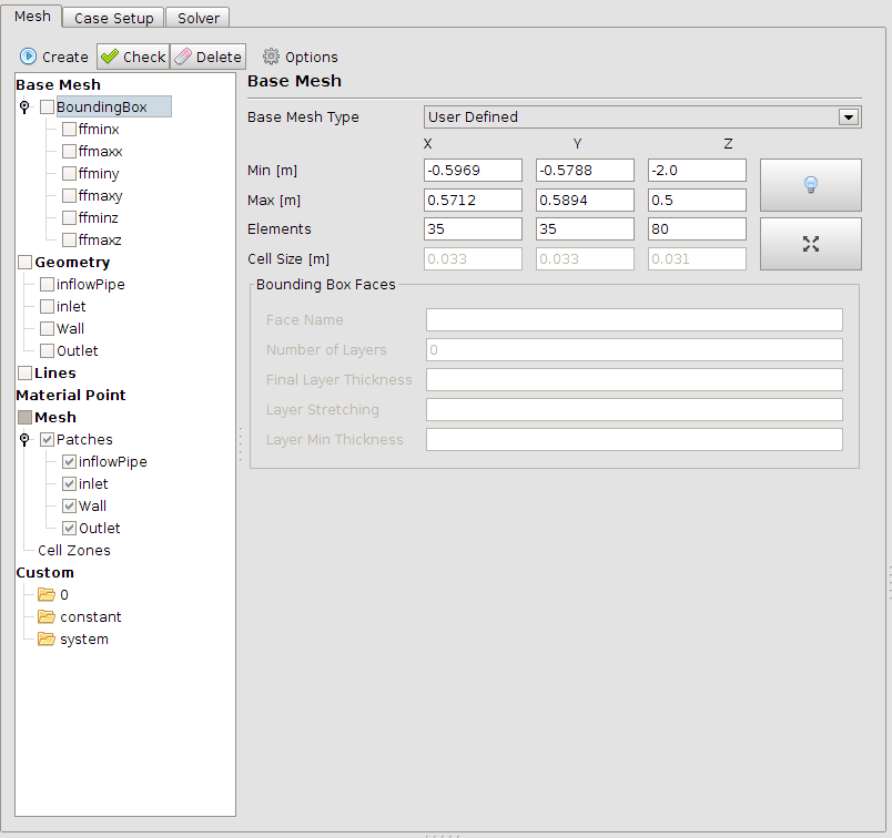 Set up of the blockMesh that snappyHexMesh will use to generate the mesh