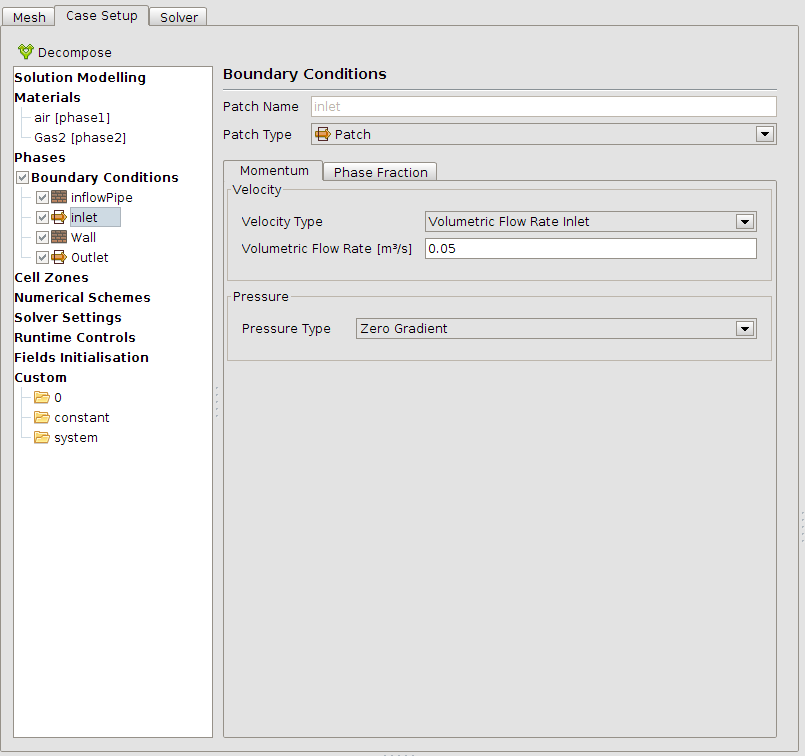 Inlet boundary conditions in OpenFoam