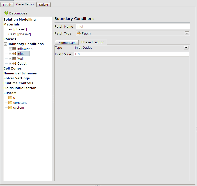 Inlet boundary conditions in OpenFoam